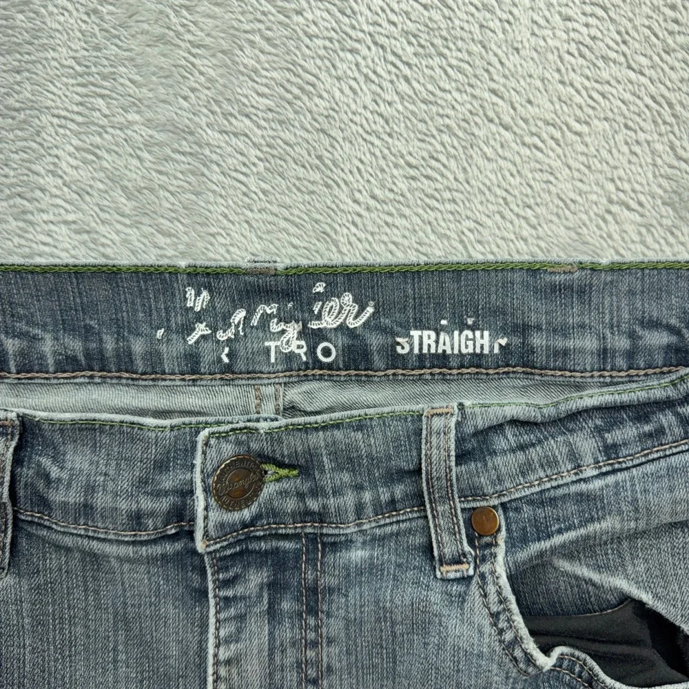 Wrangler Jeans Mens 34x36 Blue Retro Straight Leg 88MWZJM Stretch Denim